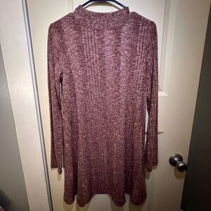 Maroon Long Sleeve Dress